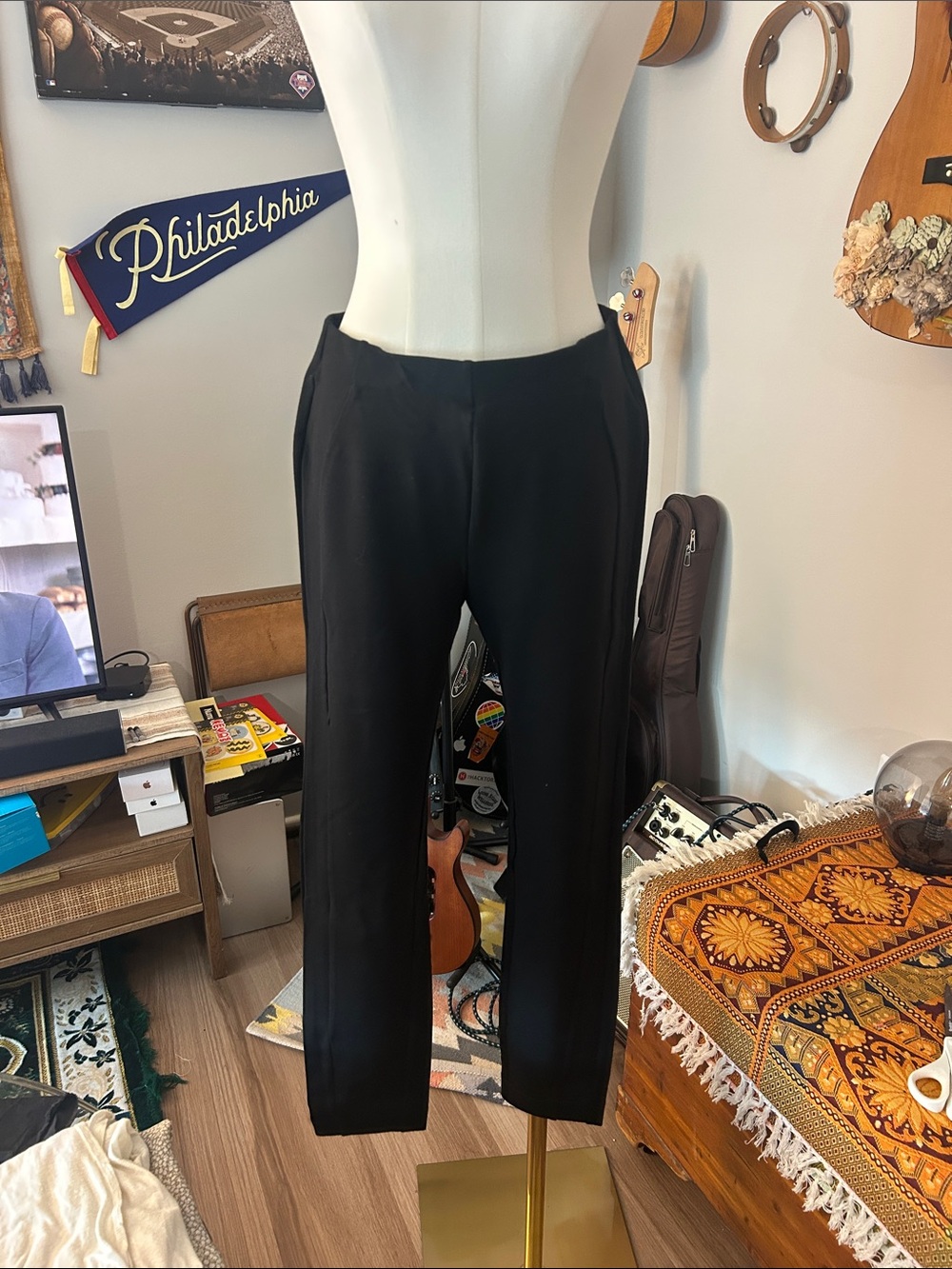 Saks Fifth Avenue Black Women's Straight Dress Legging Pants